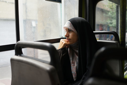 Beautiful Iranian Muslim woman on the street