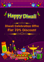 Obraz premium Light festival of India Happy Diwali discount sale promotion offer banner