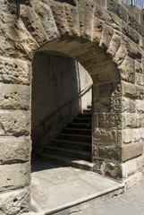 Stone archway facade