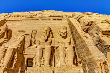 The Great Temple at Abu Simbel, left part, Egypt.