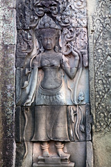 Ancient reliefs in Angkor Thom, Cambodia