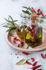 Fototapeta na wymiar Spicy olive oil