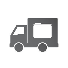 Isolated delivery truck with a folder