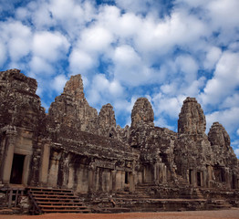 Fototapeta na wymiar Ancient Prasat Bayon Temple in Angkor Thom, Cambodia