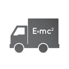 Isolated delivery truck with the Theory of Relativity formula
