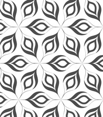 Abstract linear petal flower. Vector pattern