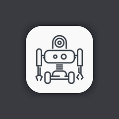 Robotics line icon, robot pictogram, mechanical engineering