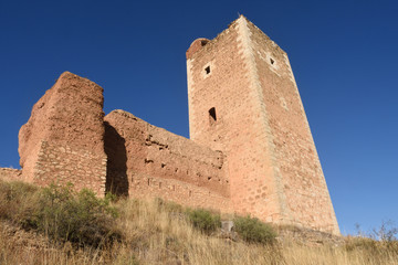 Fototapeta na wymiar Tower of San Cristobal,walls, (S. XIV ),Daroca. Zaragoza province, Spain