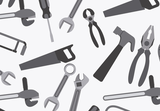 Grayscale Tools Icon Pattern