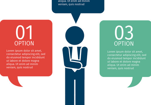 Colorful Business Decision-Making Speech Bubble Infographic Template