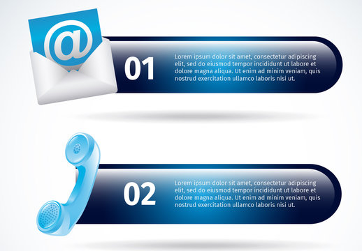 Modern Blue Contact Information Infographic Template