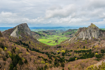 Fototapeta premium Volcans d'Auvergne regional natural park, Auvergne, France.