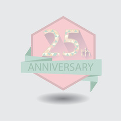 25th aniversary celebration design badge