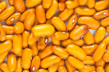 Yellow beans closeup. Top view