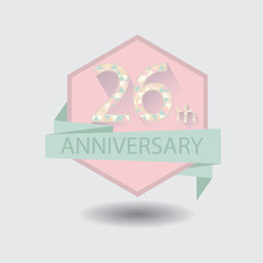 26th aniversary celebration design badge