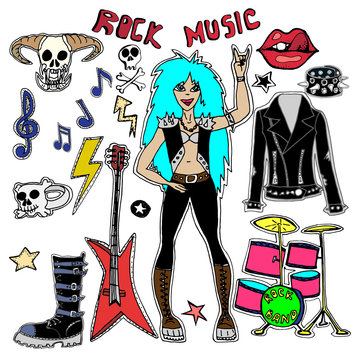 stickers collection.rock symbols.