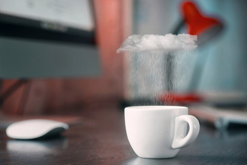 A cup of espresso and cloud