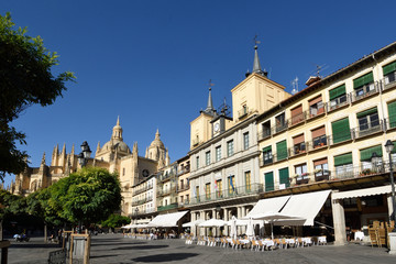 Fototapeta na wymiar Main square of Segovia, Castilla-Leon,Spain