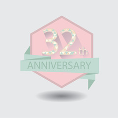 32th aniversary celebration design badge