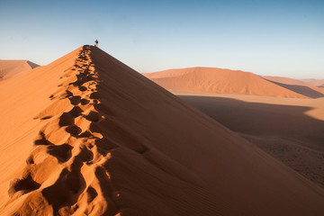 climbing in namibian desert