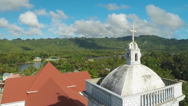 Tower of the Catholic Church. Anda. Pablacion. Bohol island.