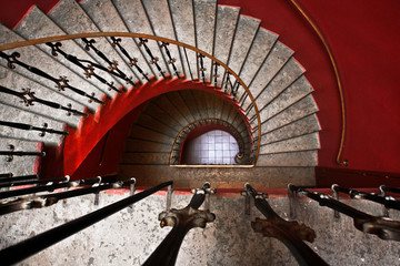 Beautiful red staircase