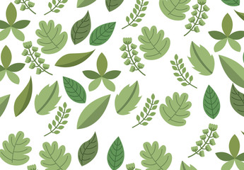 Leaf and Stalk Icon Pattern