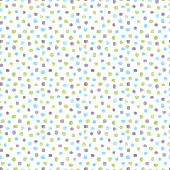 Watercolor seamless pattern with painted dots, candy, jellybeans