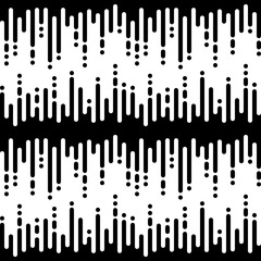 Vector monochrome seamless pattern, vertical rounded lines, black & white halftone transition. Modern trendy abstract endless texture. Design element for cover, wallpaper, fabric, textile, prints, web