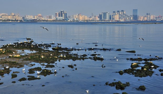 Набережная в городе Баку, Азербайджан.