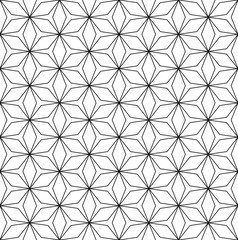 Fototapeta premium Vector monochrome seamless pattern, repeat ornamental background, angled geometric tiles. Abstract endless texture. Design element for prints, identity, decoration, textile, wallpaper, digital, web