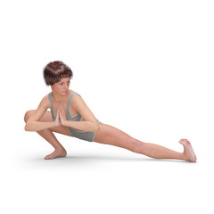 Fototapeta na wymiar Yoga-Übungen – junge Frau in Yoga-Position
