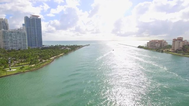 Stock footage of Miami Beach marina 4k