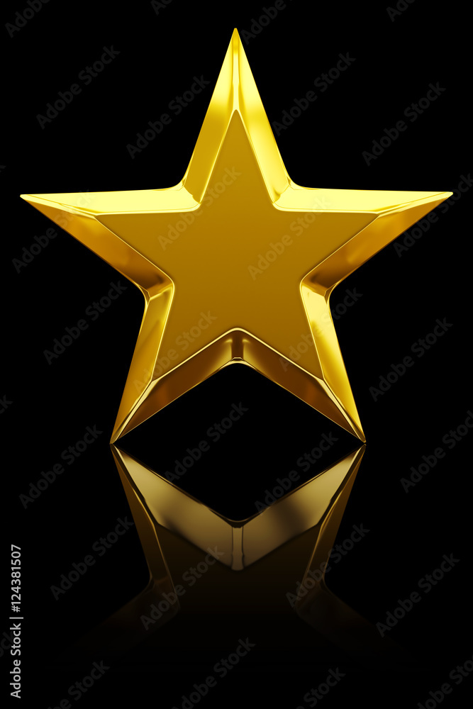 Canvas Prints shiny golden star - 3d rendering