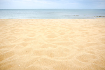 Fototapeta na wymiar Landscape of beach and sea in background.