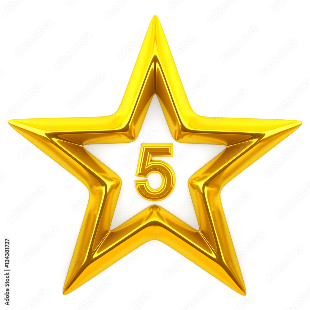 Canvas Prints shiny golden star - 3d rendering