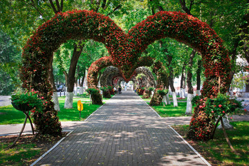 Arches with flowers like hearts