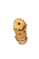 biscuits, filled with pineapple jam isolated on white background