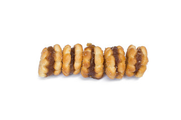 biscuits, filled with pineapple jam isolated on white background