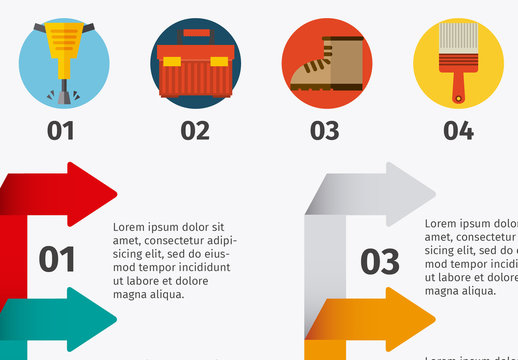 Colorful Construction Tools Infographic Template