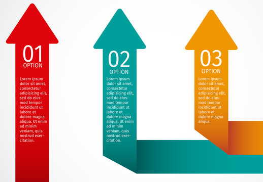 Red Blue and Orange Arrows Infographic Template