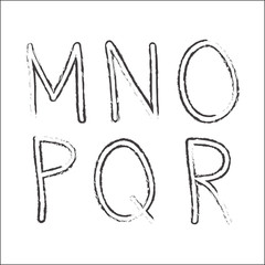 Alphabet. Hand drawn letters isolated on white background. Colorful vector illustration.