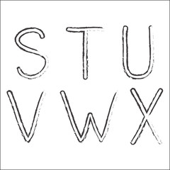 Alphabet. Hand drawn letters isolated on white background. Vector illustration.