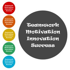 Team & teamwork, motivated people - vector icon 