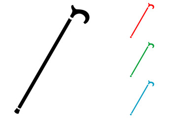Icono plano baston de caballero varios colores
