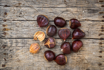 Fresh raw chestnuts