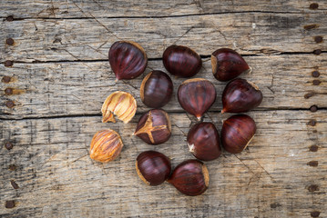 Fresh raw chestnuts