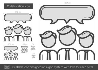 Collaboration line icon.