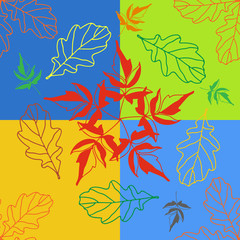 Fototapeta na wymiar Seamless pattern Autumn leaves