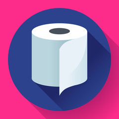 Flat Toilet Paper Icon